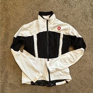 Black and White Castelli Cycling wind & water proof / resist softshell Jacket